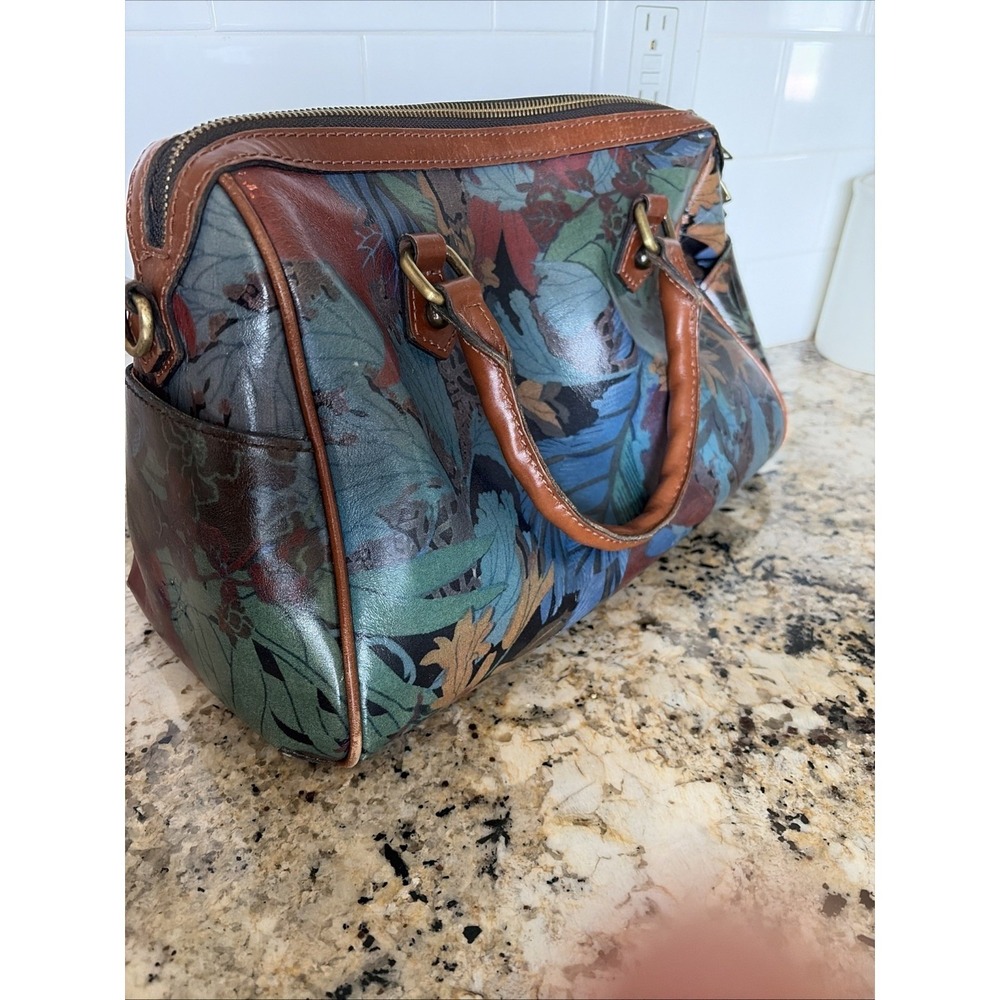 Patricia Nash Floral Satchel Womens Multicolor Botanical Boho Leather Romantic - Picture 6 of 12